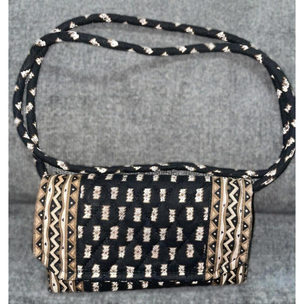 Vera Bradley Quilted Crossbody Shoulder Bag Java Black Retired Pattern Purse